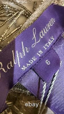 NWT $3490 Ralph Lauren Collection Fiorenzo Embellished Tulle Blouse Sz 6