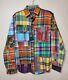 Nwt $368 Polo Ralph Lauren Mens Patchworks Voyager Ls Buttondown Multi Sz Small