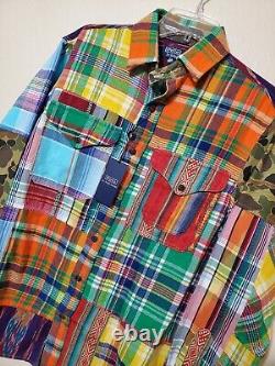 NWT $368 Polo Ralph Lauren Mens Patchworks Voyager LS Buttondown Multi SZ Small