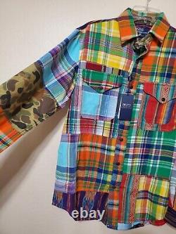 NWT $368 Polo Ralph Lauren Mens Patchworks Voyager LS Buttondown Multi SZ Small