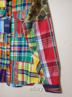 NWT $368 Polo Ralph Lauren Mens Patchworks Voyager LS Buttondown Multi SZ Small