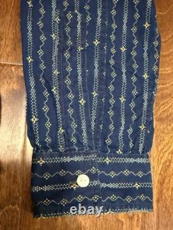 NWT $395 RRL by Ralph Lauren Men's Indigo Blue Print Woven Workshirt Sz M