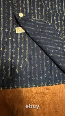 NWT $395 RRL by Ralph Lauren Men's Indigo Blue Print Woven Workshirt Sz M