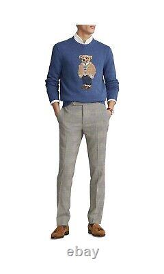 NWT $398 Ralph Lauren Polo Bear Cotton Blue Embroidered Sweatshirt Men's SZ M