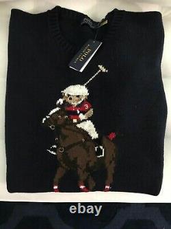 NWT $428 Big &Tall Polo Ralph Lauren Polo Bear Big Pony Cotton Sweater 2LT