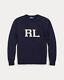 Nwt $448 Polo Sweater Rl Ralph Lauren Men Monogram Blue Xl. Great Deal