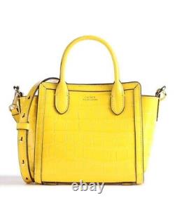 NWT LAUREN Ralph Lauren Croco Leather Mini Tyler Yellow Tote Satchel! Must Have