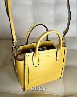 NWT LAUREN Ralph Lauren Croco Leather Mini Tyler Yellow Tote Satchel! Must Have