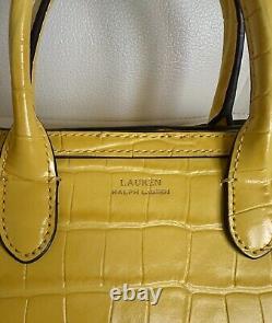 NWT LAUREN Ralph Lauren Croco Leather Mini Tyler Yellow Tote Satchel! Must Have