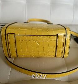 NWT LAUREN Ralph Lauren Croco Leather Mini Tyler Yellow Tote Satchel! Must Have