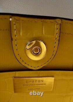 NWT LAUREN Ralph Lauren Croco Leather Mini Tyler Yellow Tote Satchel! Must Have