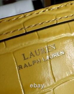 NWT LAUREN Ralph Lauren Croco Leather Mini Tyler Yellow Tote Satchel! Must Have