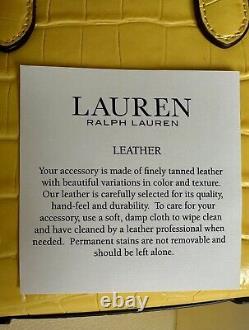 NWT LAUREN Ralph Lauren Croco Leather Mini Tyler Yellow Tote Satchel! Must Have