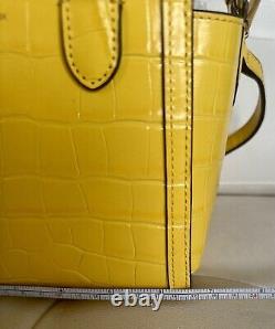 NWT LAUREN Ralph Lauren Croco Leather Mini Tyler Yellow Tote Satchel! Must Have