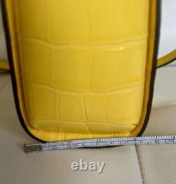 NWT LAUREN Ralph Lauren Croco Leather Mini Tyler Yellow Tote Satchel! Must Have