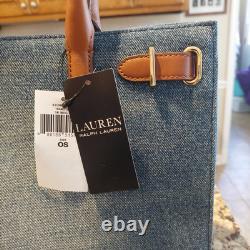 NWT Lauren Ralph Lauren Devyn Leather Trim Large handbag. Free Ship! RETAIL $395