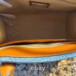 NWT Lauren Ralph Lauren Devyn Leather Trim Large handbag. Free Ship! RETAIL $395