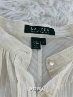 NWT Lauren Ralph Lauren Vintage 1980's Prairie Style Blouse Cinched Waist Sz 10