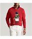 Nwt New Limited Ralph Lauren Equestrian Polo Player Bear Red Sweater Large L