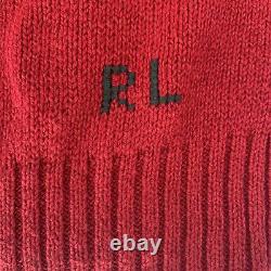 NWT NEW Limited Ralph Lauren Equestrian Polo Player Bear Red Sweater Large L