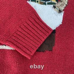 NWT NEW Limited Ralph Lauren Equestrian Polo Player Bear Red Sweater Large L