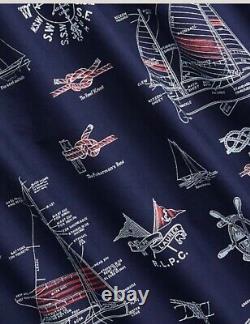 NWT-POLO RALPH LAUREN Men's Big & Tall Navy NAUTICAL PRINT Oxford Shirt- Sz 2XLT