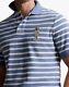 Nwt-polo Ralph Lauren Men's Striped Hemingway Bear Custom Slim Fit Polo Shirt-xl