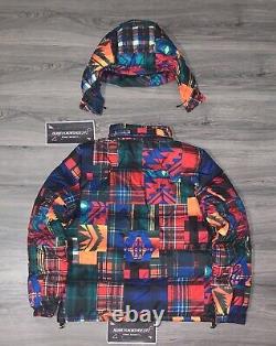 NWT POLO RALPH LAUREN Mens Aztec Patchwork Ripstop Hooded Down Puffer Jacket