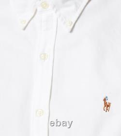 NWT- POLO RALPH LAUREN Mens Classic Oxford Button Down Long Sleeve Shirt- WHITE