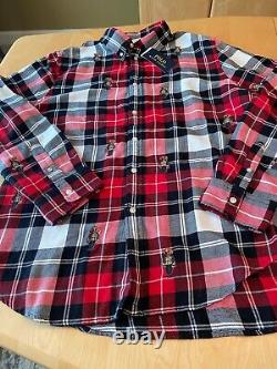 NWT POLO Ralph Lauren CLASSIC FIT TEDDY BEAR LS PLAID FLANNEL SHIRT MENS XXL