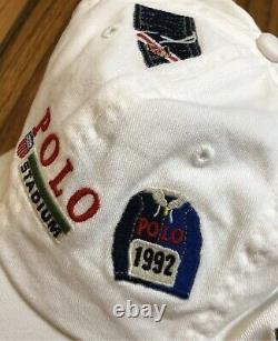 NWT Polo Ralph Lauren 1992 P-Wing Stadium White Cap Hat Chariots USA Patch