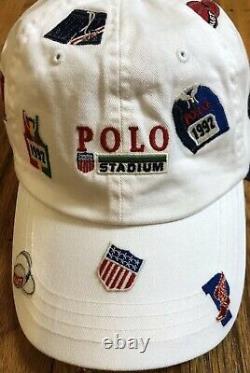 NWT Polo Ralph Lauren 1992 P-Wing Stadium White Cap Hat Chariots USA Patch