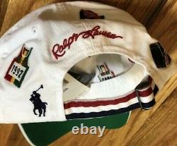 NWT Polo Ralph Lauren 1992 P-Wing Stadium White Cap Hat Chariots USA Patch