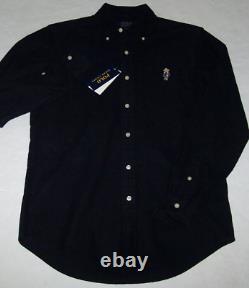 NWT Polo Ralph Lauren BLACK FLANNEL Shirt Men's S Sun Valley COWBOY BEAR in HAT