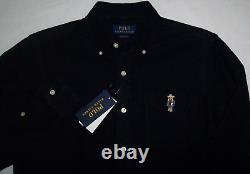 NWT Polo Ralph Lauren BLACK FLANNEL Shirt Men's S Sun Valley COWBOY BEAR in HAT