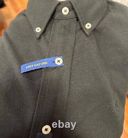 NWT Polo Ralph Lauren BLACK MESH KNIT Long Sleeve Oxford Button Shirt -all sizes