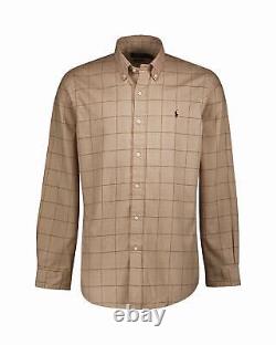 NWT Polo Ralph Lauren BROWN CHECK Classic TWILL Long Sleeve Button-down Shirt