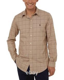 NWT Polo Ralph Lauren BROWN CHECK Classic TWILL Long Sleeve Button-down Shirt