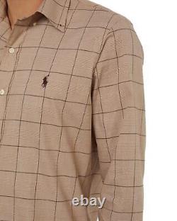 NWT Polo Ralph Lauren BROWN CHECK Classic TWILL Long Sleeve Button-down Shirt