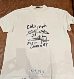 NWT Polo Ralph Lauren Big & Tall Cote De Azur Embroidered Polo in White & Blue