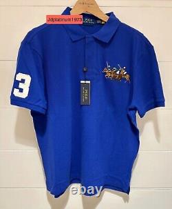 NWT Polo Ralph Lauren Big & Tall Royal TRIPLE PONY Mesh Rugby Style Polo Shirt