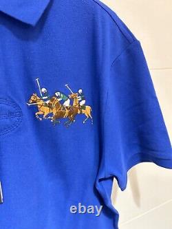 NWT Polo Ralph Lauren Big & Tall Royal TRIPLE PONY Mesh Rugby Style Polo Shirt