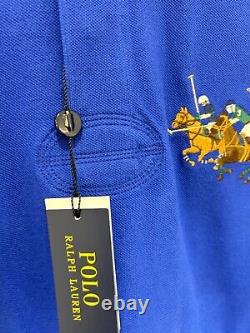 NWT Polo Ralph Lauren Big & Tall Royal TRIPLE PONY Mesh Rugby Style Polo Shirt