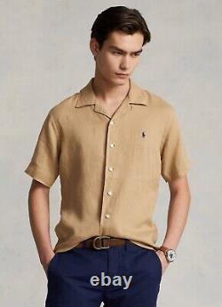 NWT Polo Ralph Lauren Big and Tall LINEN Camp shirt short Sleeve Shirt 6XB