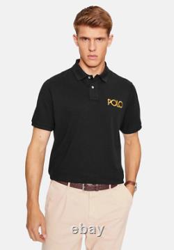 NWT Polo Ralph Lauren Black with GOLD POLO Classic Fit Mesh Knit Collared Shirt