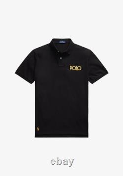 NWT Polo Ralph Lauren Black with GOLD POLO Classic Fit Mesh Knit Collared Shirt