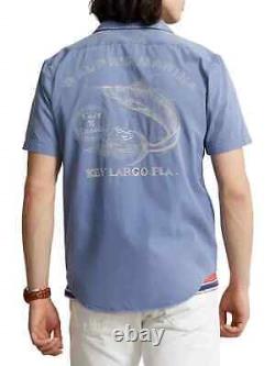 NWT Polo Ralph Lauren Blue RALPHS MARINA KEY LARGO MARINA Embroidered Work Shirt