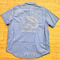 NWT Polo Ralph Lauren Blue RALPHS MARINA KEY LARGO MARINA Embroidered Work Shirt