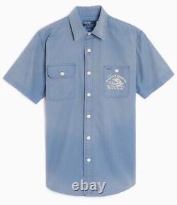 NWT Polo Ralph Lauren Blue RALPHS MARINA KEY LARGO MARINA Embroidered Work Shirt