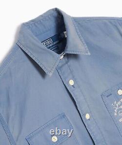 NWT Polo Ralph Lauren Blue RALPHS MARINA KEY LARGO MARINA Embroidered Work Shirt